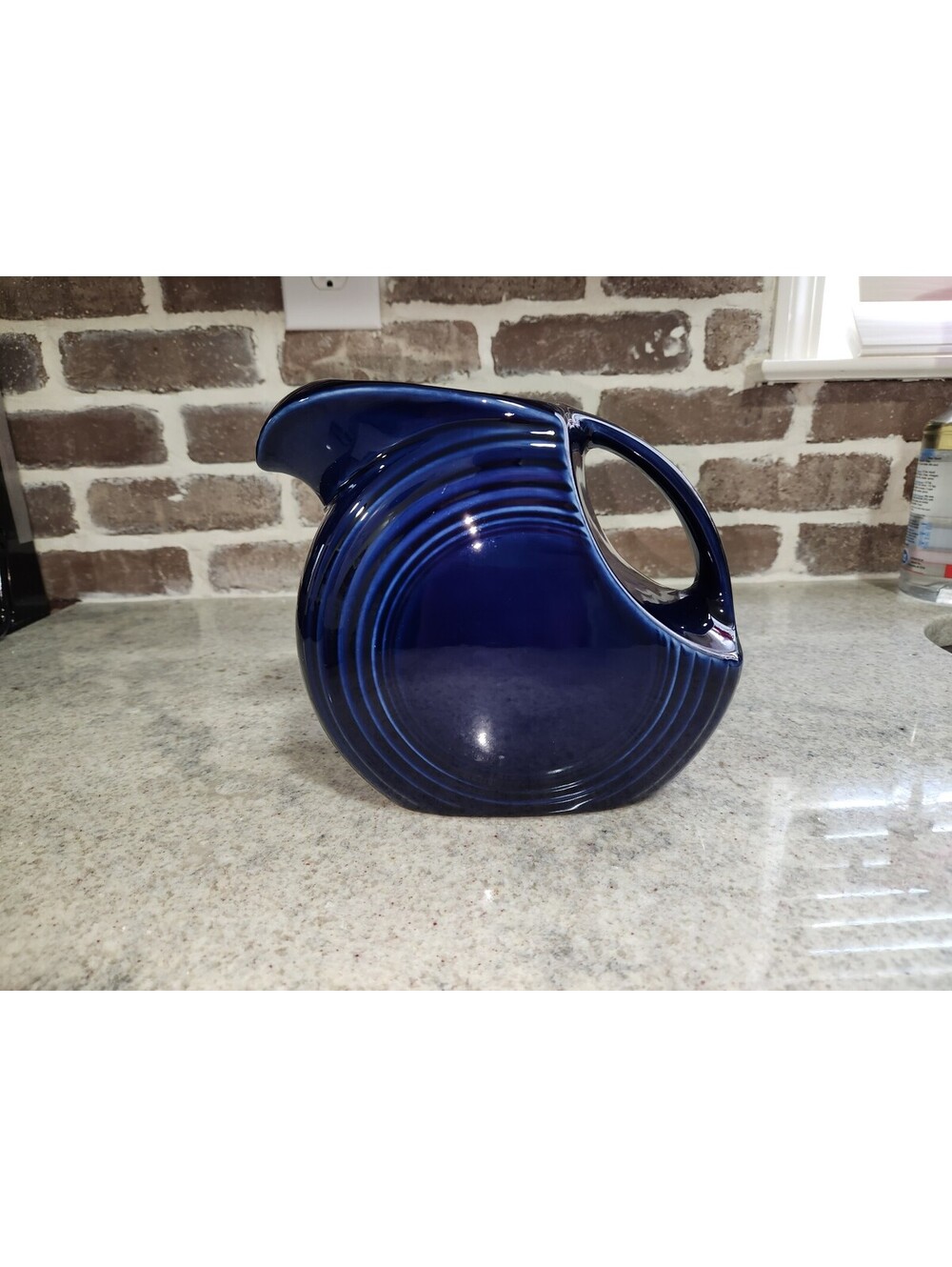 Fiestaware Fiesta Ware Large Disc Disk Pitcher Cobalt Blue Sapphire Twilight VTG